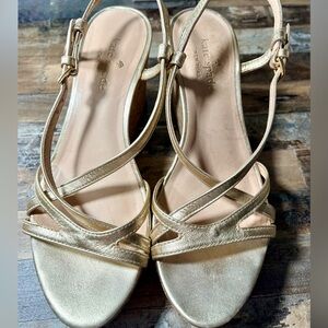 kate spade Metallic Gold Strappy Wedge Sandals